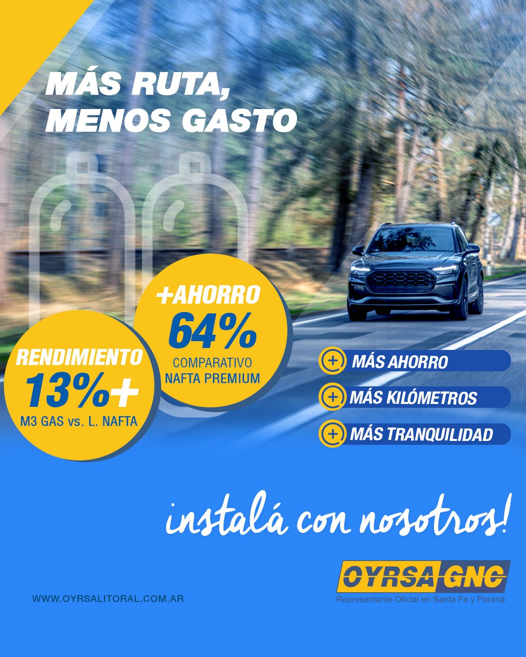 Hacé rendir tu auto y tu presupuesto - OYRSA GNC